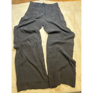 Banana Republic Wide Leg Pants Womens 8 Black Good Pleated High Rise Trousers